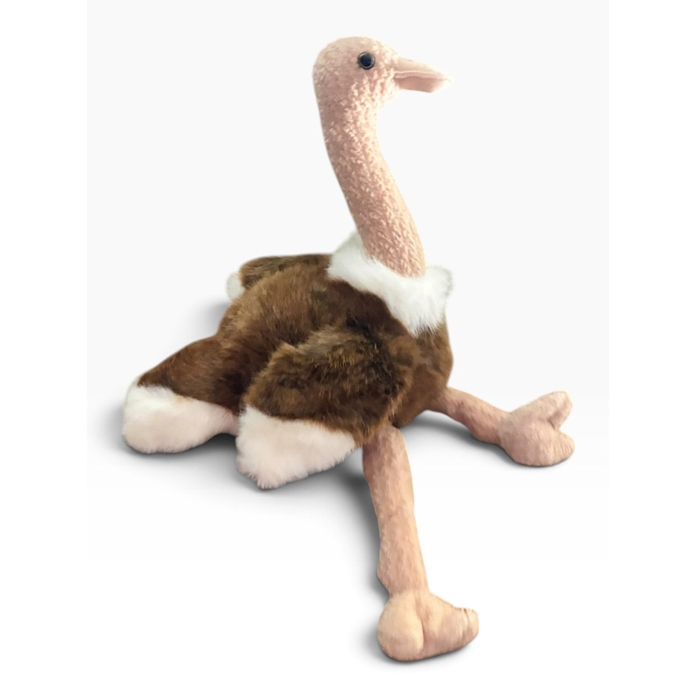 Ty Beanie Buddies Stretch Ostrich Plush Large 15" Brown White 1998 Excellent Tag